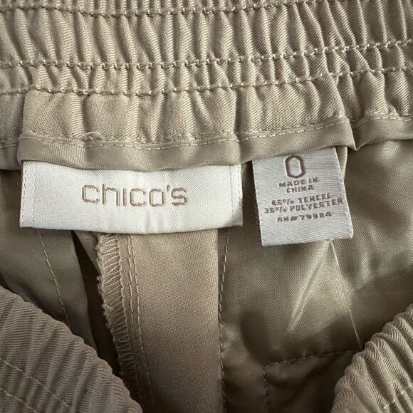 Y2K, Chico’s  Cuffed Ankle Pants, size 0, soft tencel twill, khaki color - Picture 6 of 13